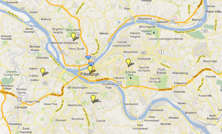 Pittsburgh Staycation: location map